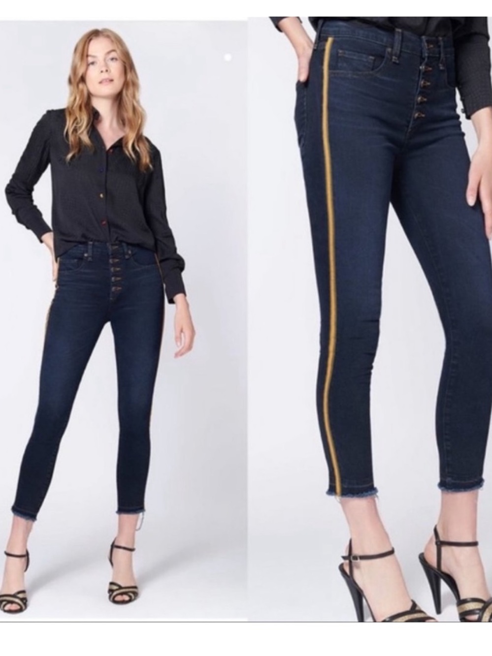 Veronica Beard Debbie 10” Skinny Button Fly Denim Jeans Size 27